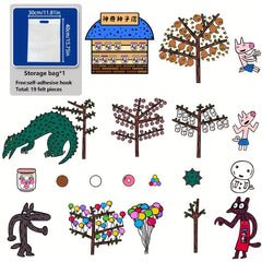19pcs Magical Seed Shop Felt Set Storytelling Props for Home & Classroom