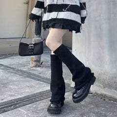 Solid Leg Warmers Knee High Socks Women's Stockings