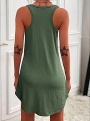 Racerback Nightdress Scoop Neck Tank Pajama Dress Women's Sleepwear