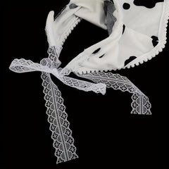 90s Cow Pattern Triangle Scarf Y2K Turban Bandana Women Head Wrap