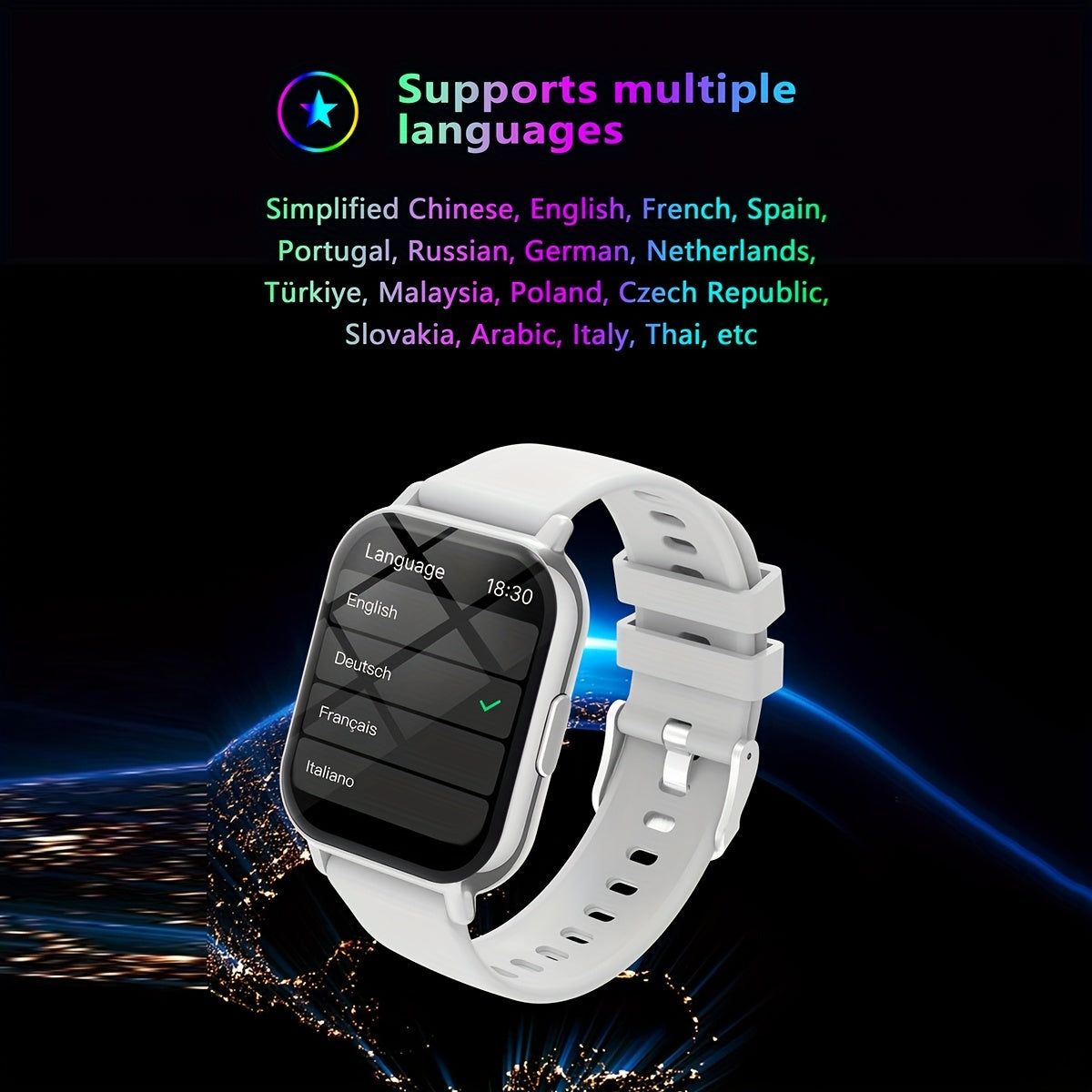 Unisex Smartwatch with 100 Sports Modes & Music Control