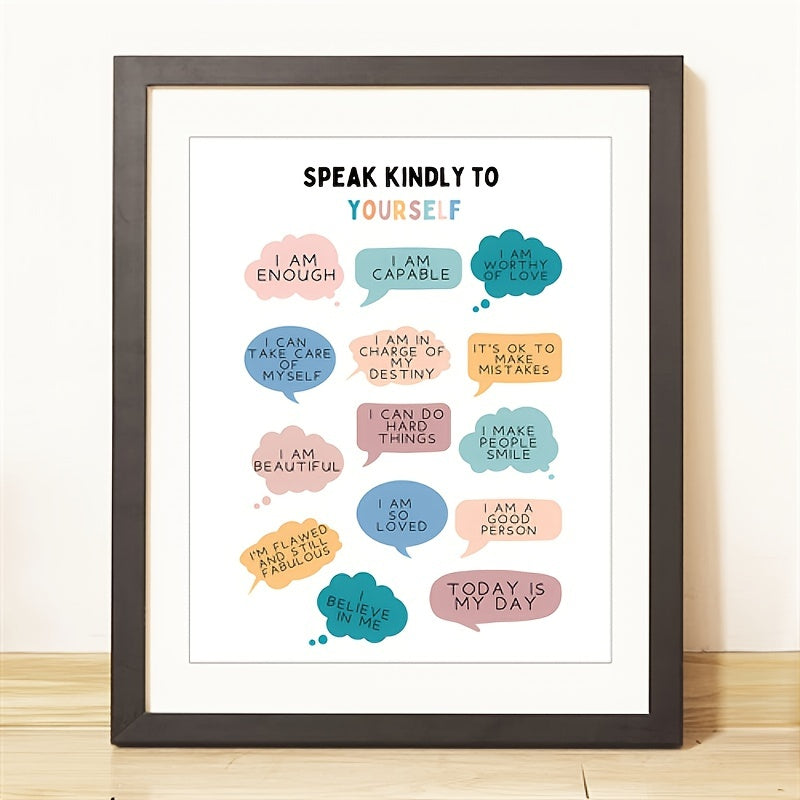 Positive Affirmations & Feelings Poster for Therapy Office Decor