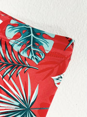 Boy's Tropical Leaf Swim Trunks High Stretch Boxer Swimwear
