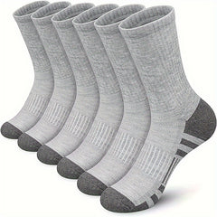 5 Pairs Men's Basketball Crew Socks for Autumn/Winter