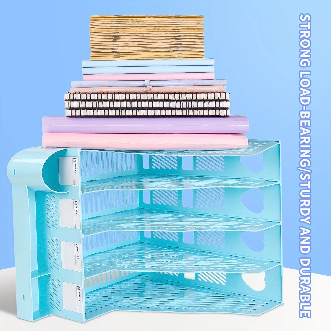 Macaron Desktop Bookshelf A4 File Storage Box Folder Book Stand