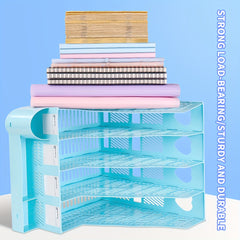 Macaron Desktop Bookshelf A4 File Storage Box Folder Book Stand