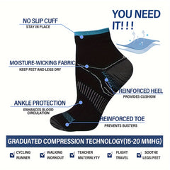 Men's Mid Crew Compression Socks: Sweat Absorbing & Comfy for Sports