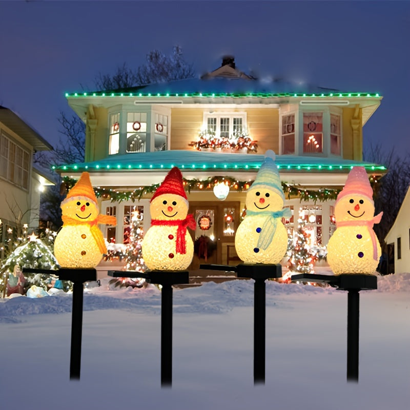 Solar Snowman Decorative Lights Outdoor Waterproof Yard Landscape Lights