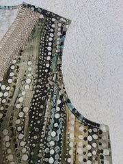 Boho Tank Top Women's Plus Random Print V Neck High Stretch Tank Top