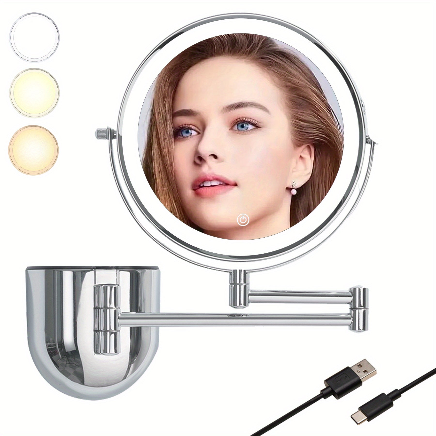 Wall Mounted Makeup Vanity Mirror with Lights 10X Magnifying Mirror