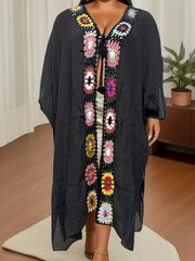 Crochet Flower Cover Up Half Sleeve