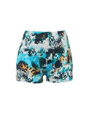 Letter & Sunflower Print Skinny Shorts Casual Shorts