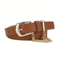 Girls & Boys Buckle Belt w/ Chain Decorative Accessories for Pants Jeans Uniform