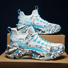 Men's Knit Breathable Running Shoes Lace Up Soft Sole Sneakers