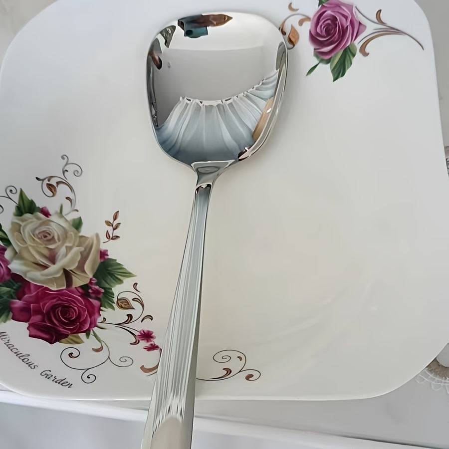 Long Handle Stainless Steel Soup Spoon for Dining and Serving