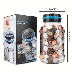 Digital Coin Counting Money Jar 800 Capacity Kids Piggy Bank Fits All US Coins