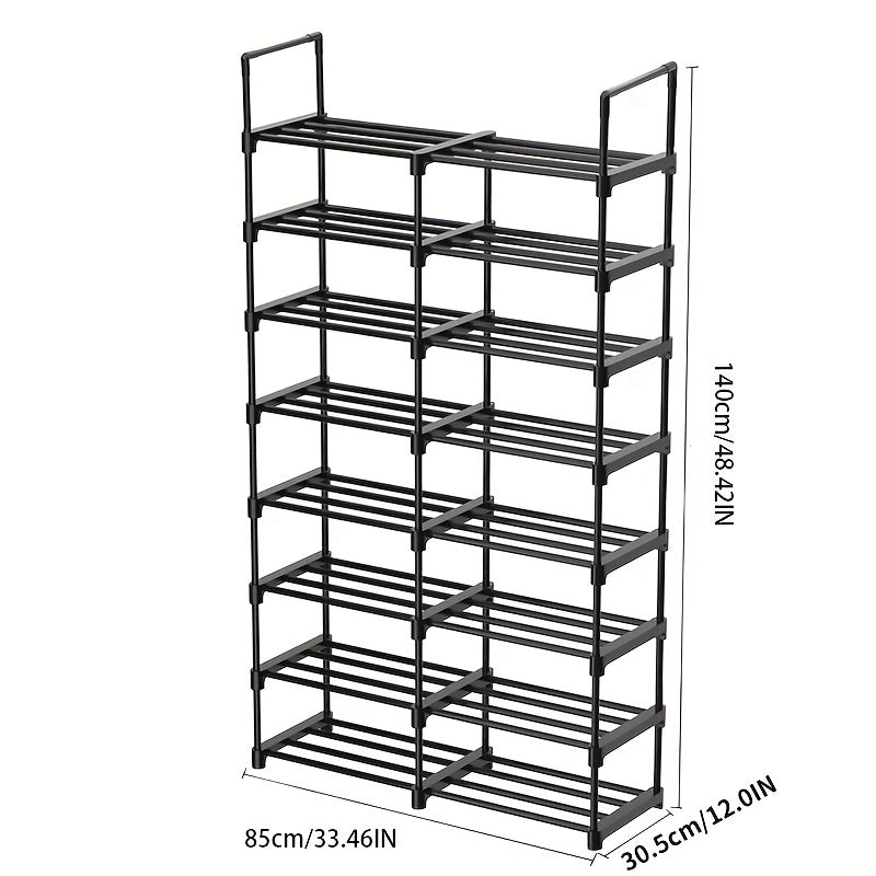 8 Layer Stackable Shoe Storage Rack - Dorm Room Organization