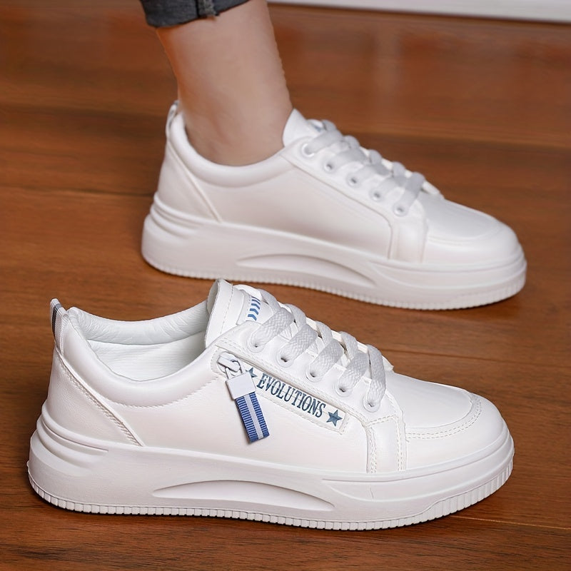 Women's Letter Graphic Skate Shoes Zip Lace Sporty Platform Sneakers