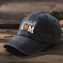 BASKETBALL MOM Baseball Cap Embroidered Washed Distressed Dad Hats