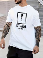 Funny Meme Sperm Print Men's Graphic Crew Neck T shirt Casual Comfy Tees