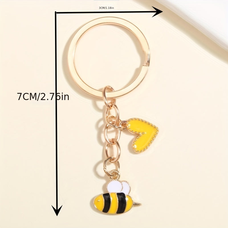 Cartoon Bee Keychain Animal Key Ring Purse Bag Backpack Car Charm