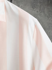 Casual Stripe Print Men's Short Sleeve Lapel Shirt