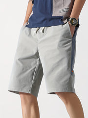 Men's Cargo Shorts with Letter Print and Drawstring Waist