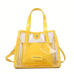 Kids Transparent Shoulder Bag with Inner Pouch Clutch Bag PVC Candy Tote Bag