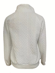 Textured Quarter Zip Sweatshirt Turtle Neck