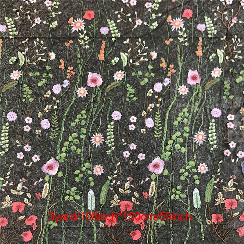 1pc Water Grass Embroidered Dress Fabric DIY Lace Fabric