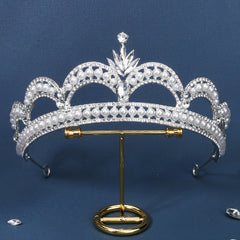 Rhinestone Faux Pearl Crown Hairband Tiara Party Favor Wedding Birthday
