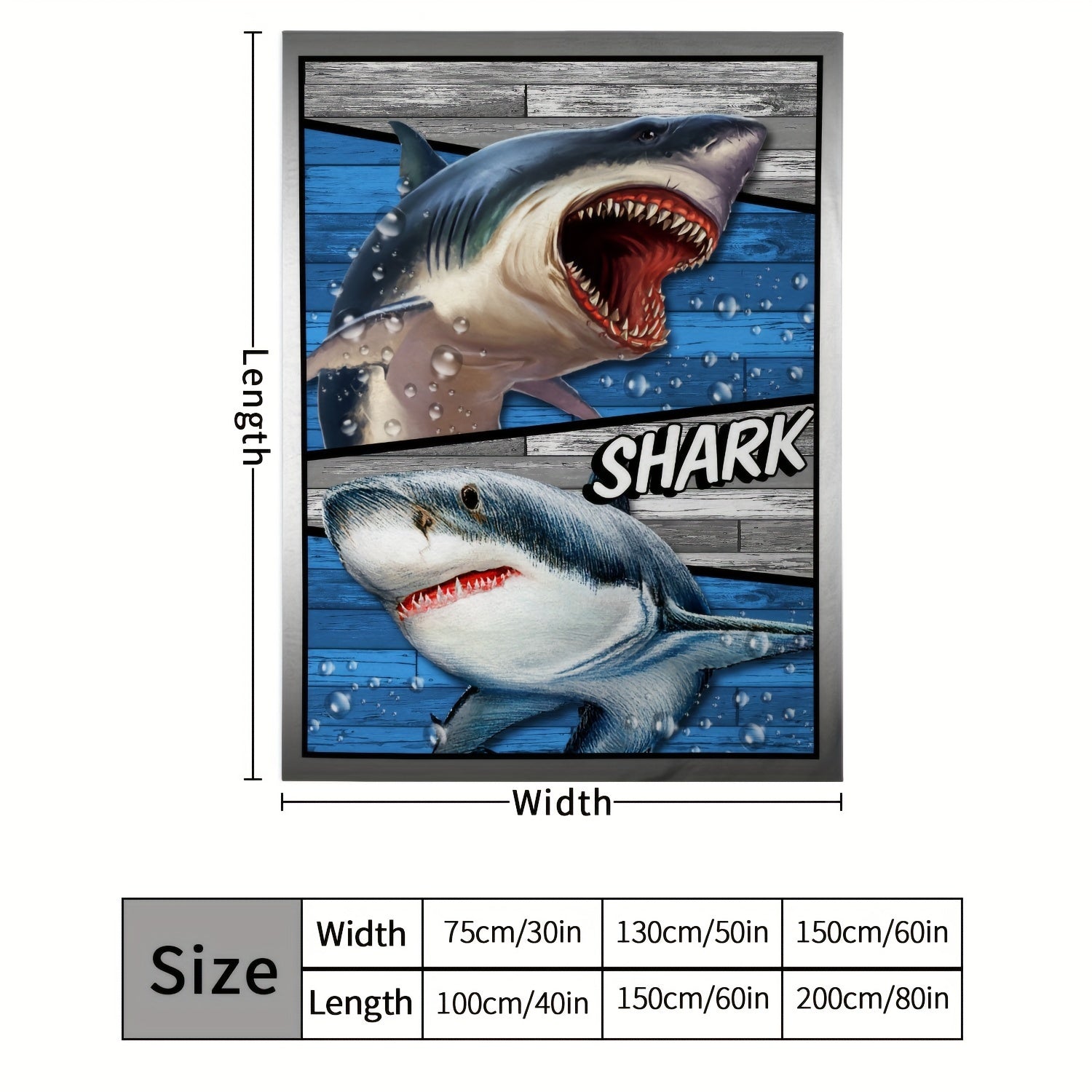 Creative Shark Blanket Soft Comfortable Flannel Throw Blanket For Sofa Bed