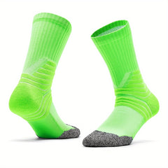 Men's Mid Crew Sport Socks Non Slip Shock Absorption Nylon Blend