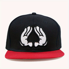 Embroidered Flat Brimmed Hat - Outdoor Casual Wear
