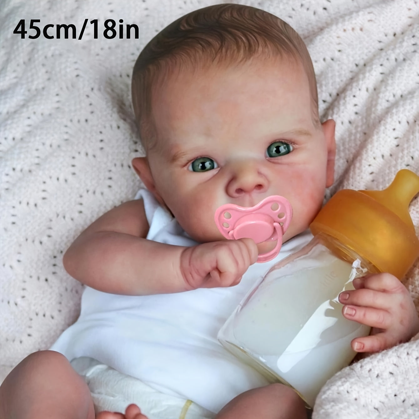 18" Lifelike Reborn Doll Full Body Silicone Vinyl Real 3D Skin Paint