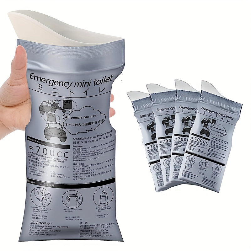 Disposable Emergency Urinal Bag 4Pcs Pack Portable Camping Traffic Jam Pee Bags