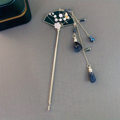 Vintage Tassel Hairpin Chinese Style Fan Hairpin Women Girls Casual