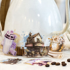 Cafe Series PET Stickers Set - 30 Sheets - Coffee Cup Theme