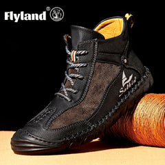 FLYLAND Men's Retro Casual Lightweight Ankle Boots Rubber Sole