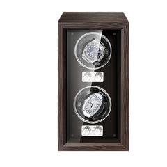 Wood Watch Winder Vertical 2 Slot Automatic Watches Box