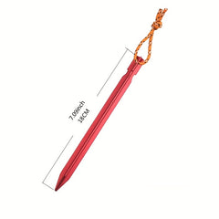 10pcs Aluminum Tent Ground Nails Outdoor Camping Fixed Nail w/ Storage Bag