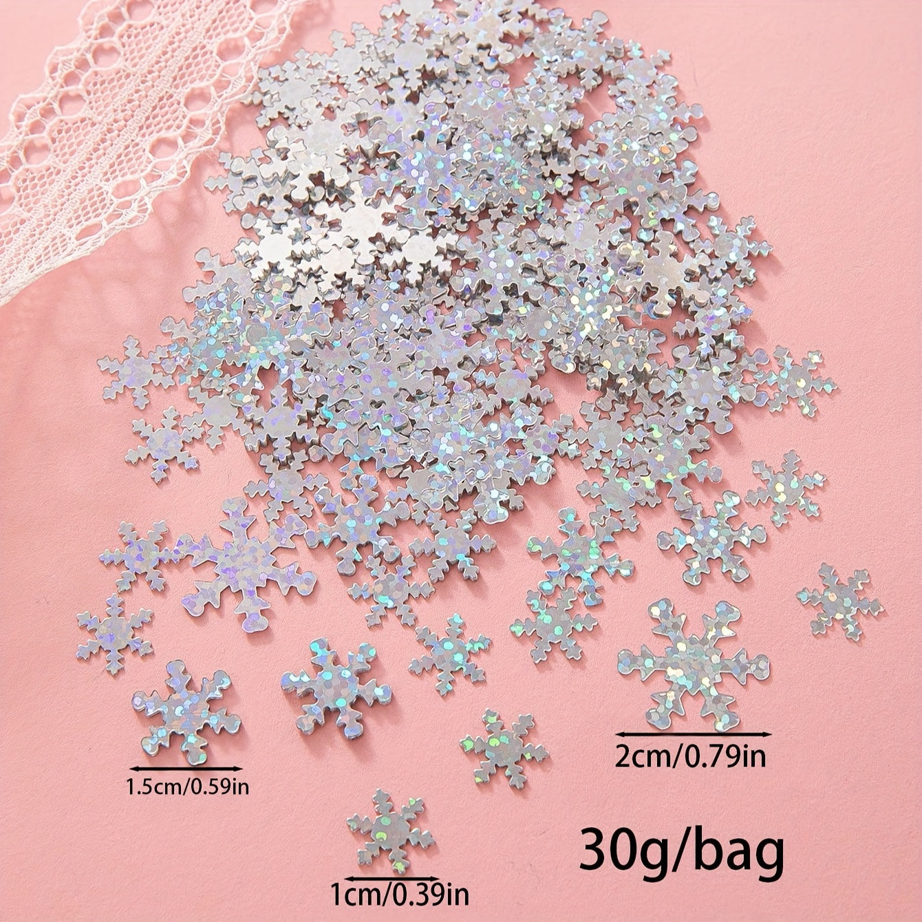 30g Christmas Silvery Snowflake Decoration Confetti Wedding Decor
