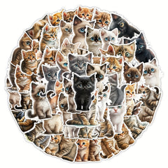 50 Big Eyed Cat Graffiti Stickers for Halloween & Christmas Decor