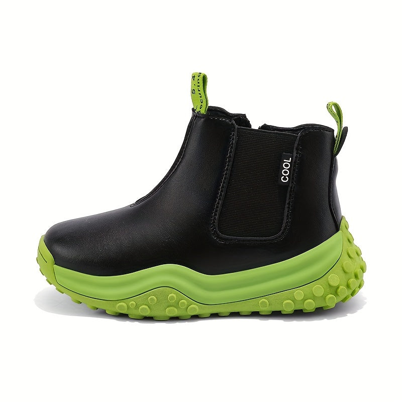 Girl's Plush Lined Ankle Boots with Side Zipper