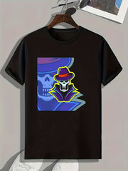 Skull Print Men's Graphic T shirt Casual Comfy Tees For Summer
