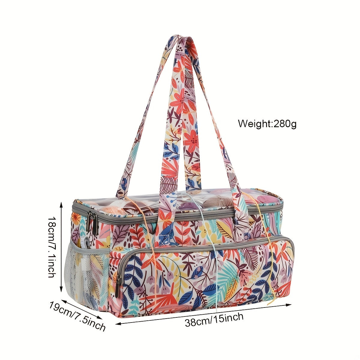 Portable Yarn Organizer Tote Bag for Knitting Projects and Crochet Accessories