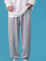 Men's Solid Stretch Sweat Pants with Zipper