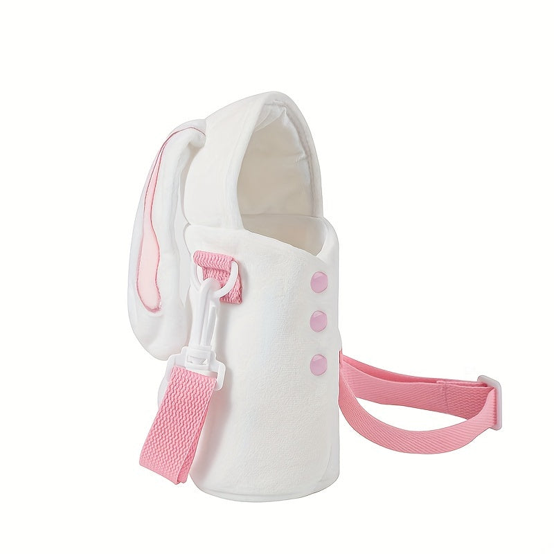 Plush Rabbit Bear Cup Sleeve Pouch with Strap Insulation Sleeve