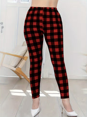 Houndstooth Print High Rise Leggings