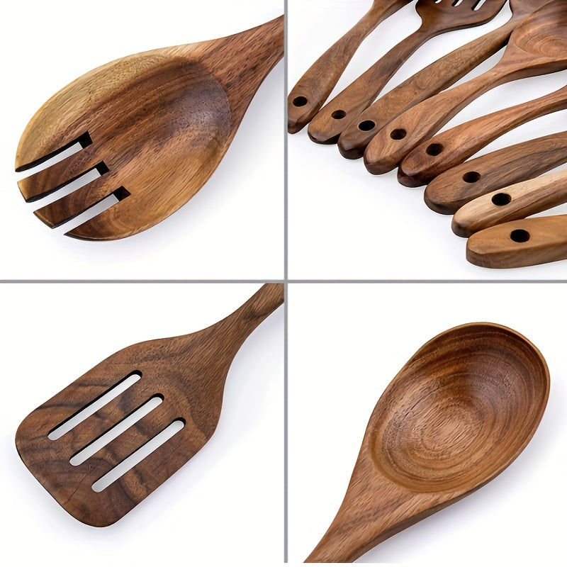 9pcs Non Stick Wooden Kitchen Utensil Set Safe and Eco Friendly